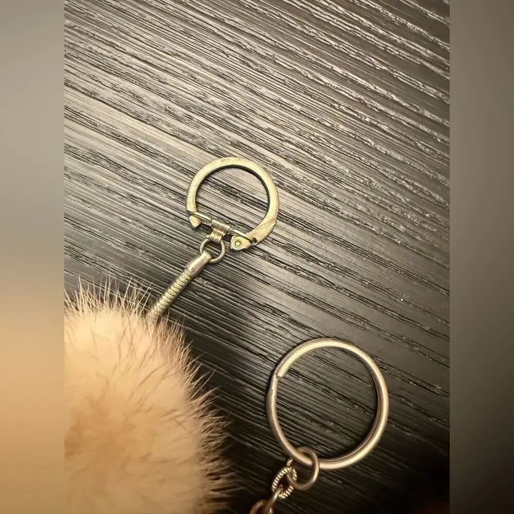 Vintage Genuine Fur Keychain Keyrings Bag Charms Bundle of (3)